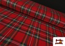 Tela de Viella Tartan de Cuadros Escoceses Rojo