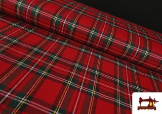 Tela de Viella Tartan de Cuadros Escoceses Rojo