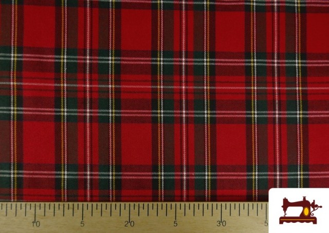 Comprar online Tela de Viella Tartan de Cuadros Escoceses Rojo