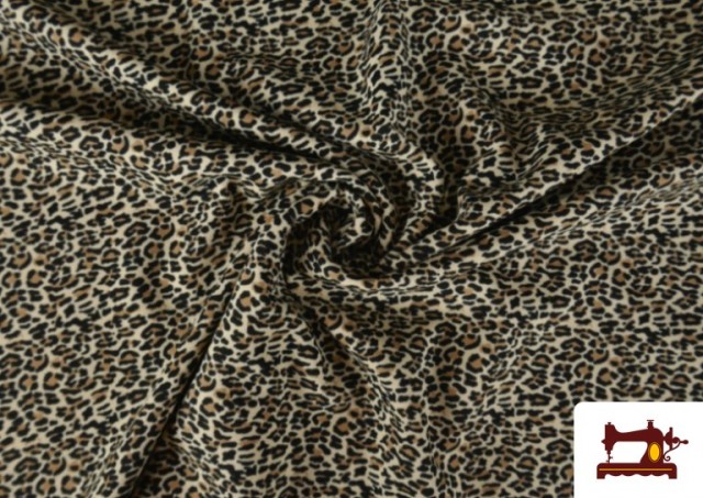 Comprar online Tela de Punto de Licra Estampada Animal Pequeño Leopardo