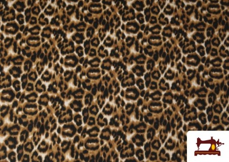 Comprar Tela de Punto de Licra Estampada Leopardo Marrón