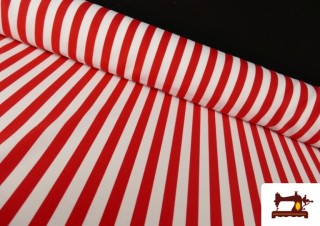 Tela de Rayas Blancas y Rojas 1,50 cms