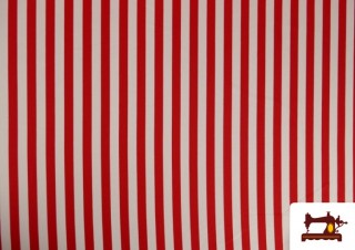 Comprar Tela de Rayas Blancas y Rojas 1,50 cms