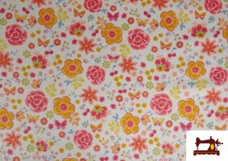 Tela de Algodón Estampado Flores de Colores