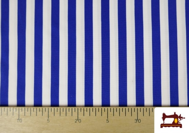 Venta de Tela de Rayas Blancas y Azules 1.50cm