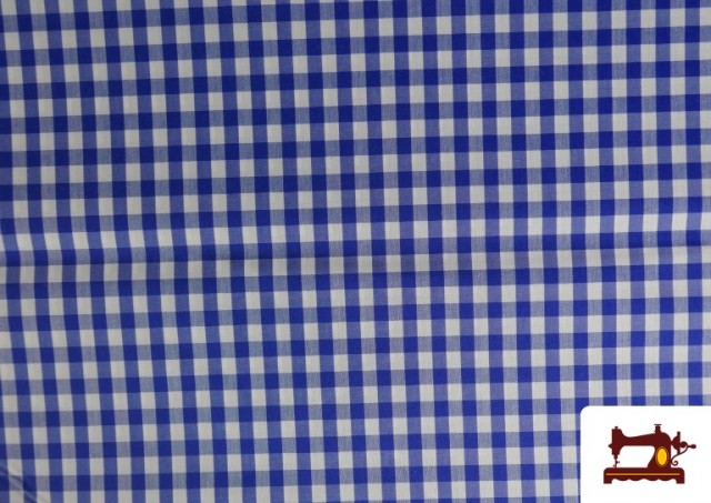 Venta online de Tela de Cuadros Vichy de 1cm de Colores color Azulón