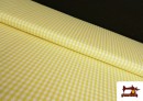 Venta de Tela de Cuadros Vichy de 100% Algodón color Amarillo