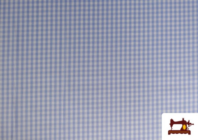 Venta online de Tela de Cuadros Vichy de 100% Algodón color Azul