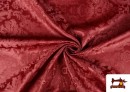 Venta online de Tela de Fantasía Jacquard Floral color Rojo