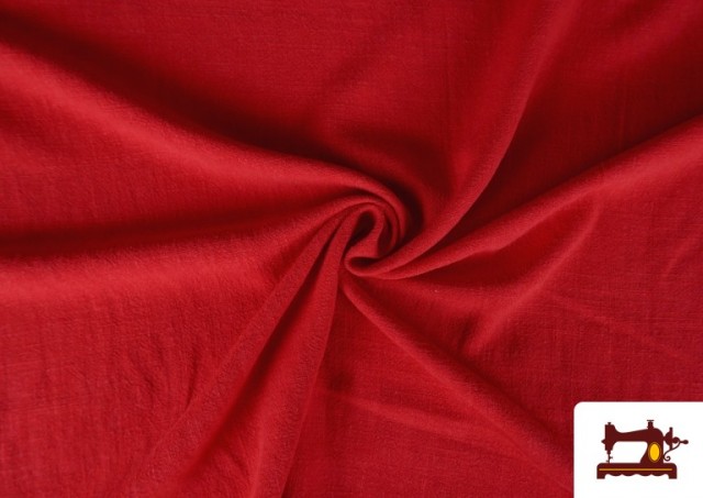 Comprar online Tela de Lino De Colores color Rojo