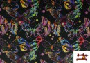 Venta de Tela de Punto de Camiseta Mariposas Multicolor