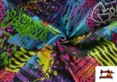 Venta online de Tela de Loneta Estampado Digital Grafitti