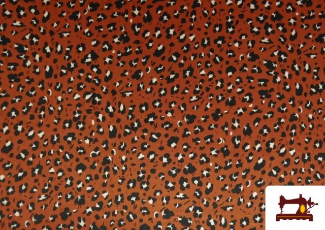 Comprar Tela de Viscosa estampado Leopardo de Colores color Teja