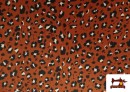 Venta de Tela de Viscosa estampado Leopardo de Colores color Teja