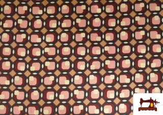 Comprar Tela de Creppe Geométrico Ochentero color Rosa