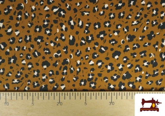 Comprar online Tela de Viscosa estampado Leopardo de Colores color Mostaza