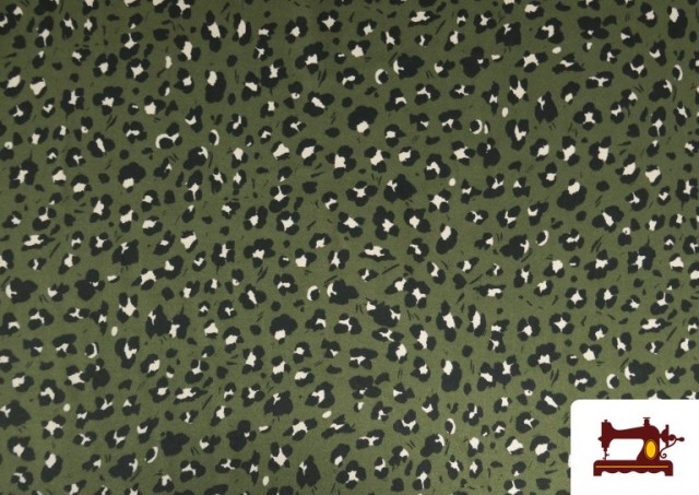 Tela de Viscosa estampado Leopardo de Colores color Caqui