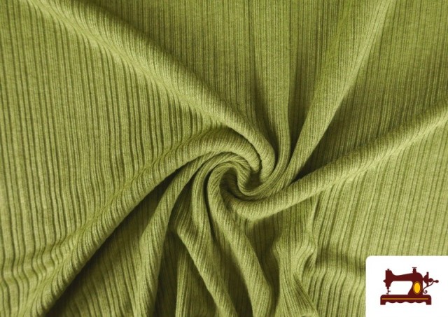 Tela de Punto Jersey Tricot Rayas color Verde
