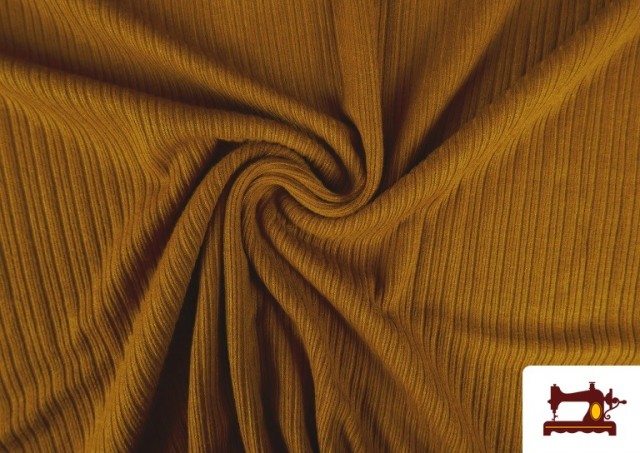 Venta de Tela de Punto Jersey Tricot Rayas color Mostaza