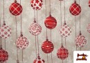 Venta de Tela de Decoración con Bolas de Navidad ancho 140 cms