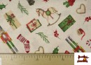 Comprar online Tela de Decoración con Cascanueces de Navidad Ancho 140 cm