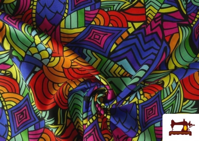 Comprar online Tela Stretch estampado Tropical Multicolor