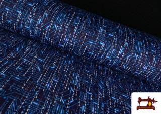 Tela de Sudadera Perchada Códigos Informáticos