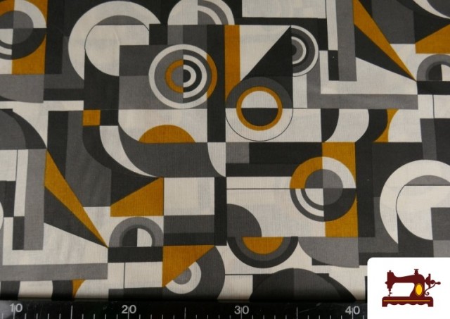 Venta online de Tela de Algodón con Estampado Abstracto color Gris
