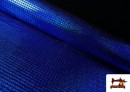 Tela de Lentejuelas Cuadradas Efecto Holograma Multicolor color Azulón