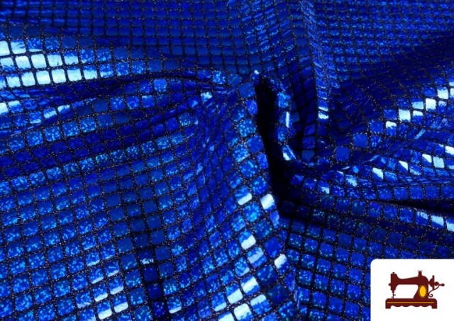 Comprar Tela de Lentejuelas Cuadradas Efecto Holograma Multicolor color Azulón