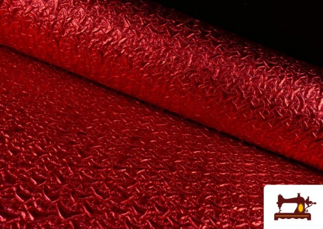 Venta online de Tela con Relieve Metalizada de Colores color Rojo