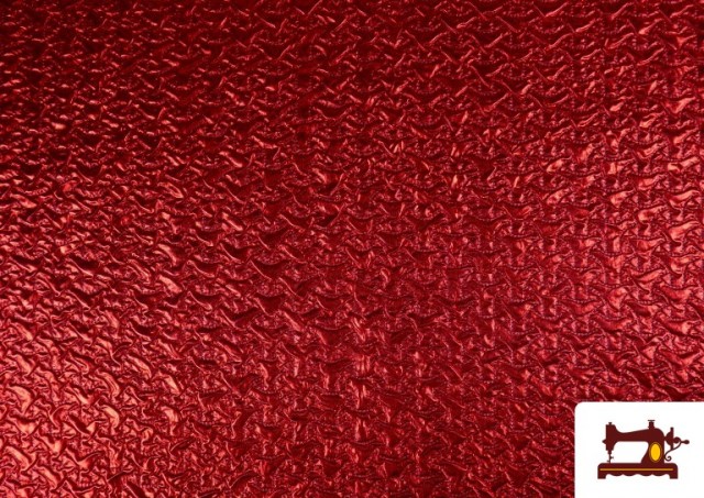 Tela con Relieve Metalizada de Colores color Rojo