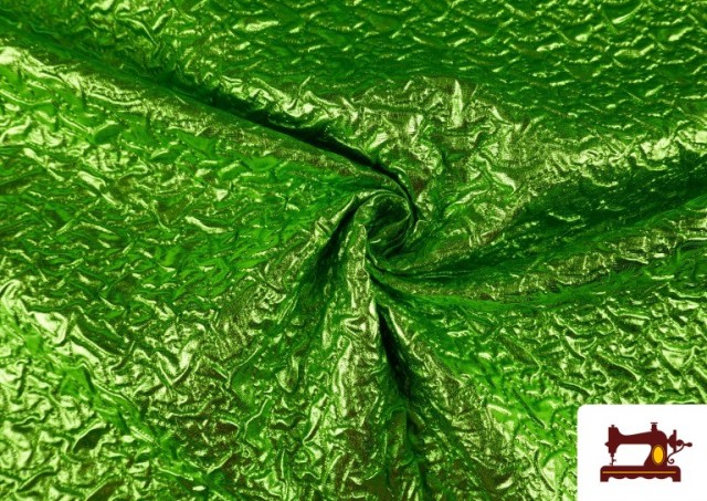 Comprar online Tela con Relieve Metalizada de Colores color Verde
