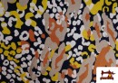 Comprar Tela de Punto Viscosa Estampada Animal Multicolor color Amarillo