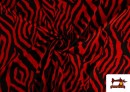 Venta online de Tela de Punto Viscosa Estampado Cebra Rojo