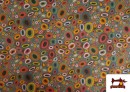 Venta de Tela de Algodón de Circulos Multicolor para Patchwork