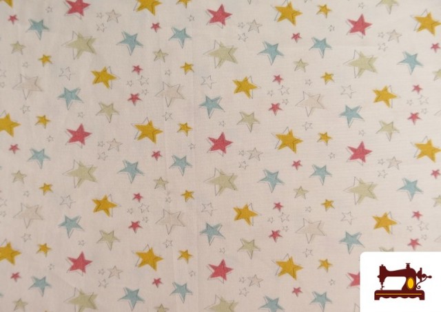 Comprar online Tela de Algodón de Estrellas Multicolor para Patchwork