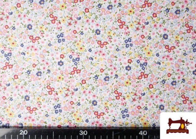 Comprar online Tela de Algodón de Flores Colores Pastel para Patchwork