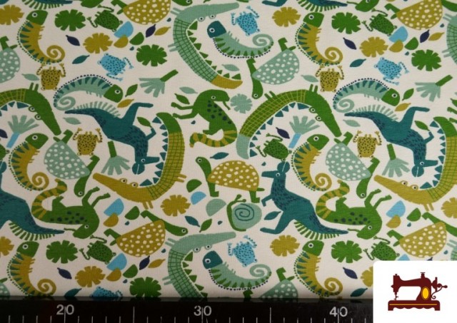 Comprar online Tela de Punto de Camiseta Cocodrilos Infantil