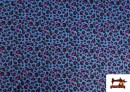 Comprar online Tela de Punto de Camiseta Leopardo Multicolor color Azul