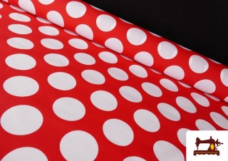 Tela de Lunares Grandes Blancos Algodón