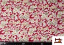 Comprar online Tela de Crepe de Flores Veraniego color Rojo