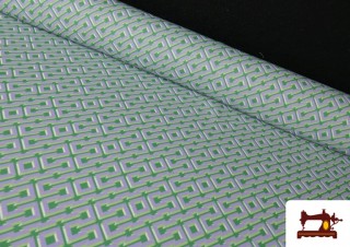 Tela de Crepe Geométrico Laberinto color Verde