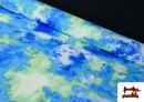 Tela de Crepe Tie Dye Estampado Veraniego color Azul