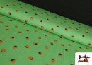 Tela de Viscosa Bambula Topos color Verde