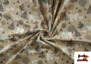 Venta de Tela de Punto de Camiseta Oso Polar Infantil color Beige