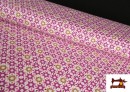 Venta online de Tela de Punto Camiseta Geométrico Retro color Rosa