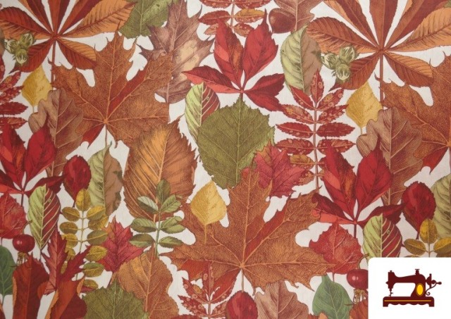 Comprar Tela de Loneta de Hojas Otoñales para Decoración