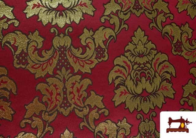 Venta de Tela de Jacquard Fantasía Dorado Ancho Especial 280 cms color Rubí