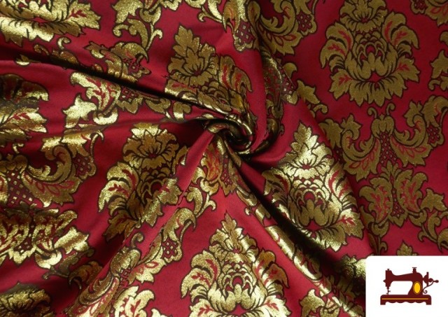 Comprar online Tela de Jacquard Fantasía Dorado Ancho Especial 280 cms color Rubí